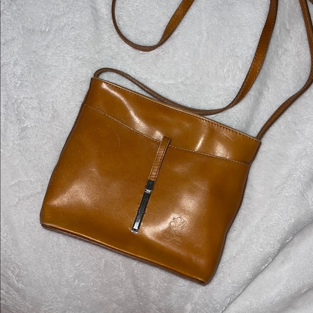Brown Leather Vera Pelle Crossbody Bag